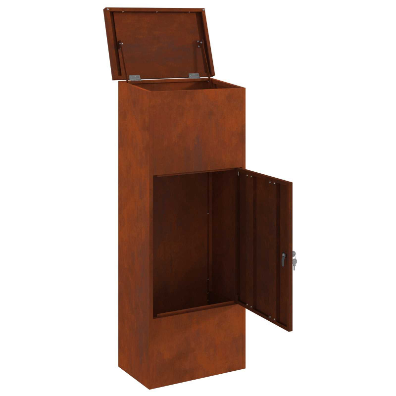 Skrzynka na przesyłki z drzwiami Rdzawy 44,5 x 29 x 110,5 cm