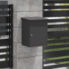 Skrzynka na przesyłki z drzwiami Czarny 47.5 x 38 x 59 cm Stal