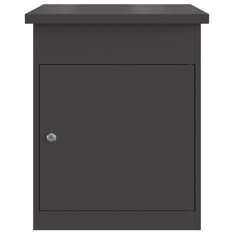Skrzynka na przesyłki z drzwiami Czarny 47.5 x 38 x 59 cm Stal