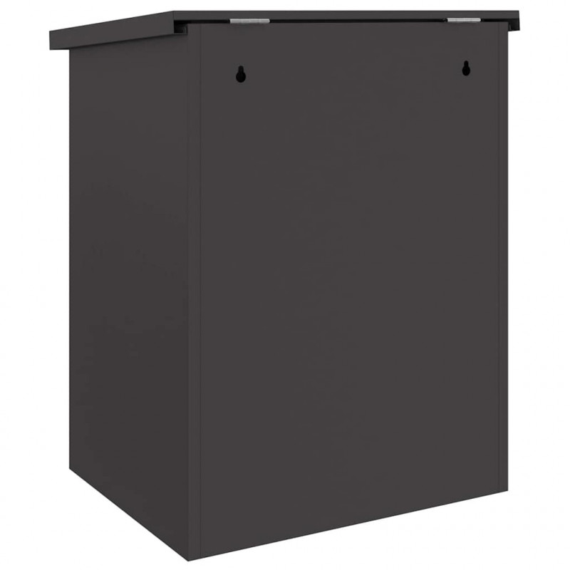 Skrzynka na przesyłki z drzwiami Czarny 47.5 x 38 x 59 cm Stal
