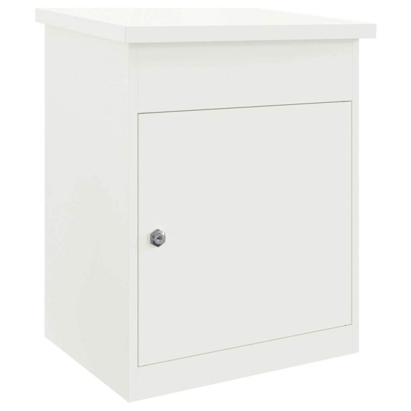 Skrzynka na przesyłki z drzwiami Biały 47.5 x 38 x 59 cm Stal