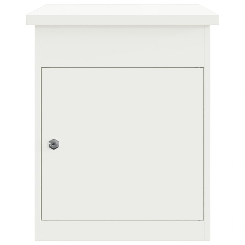 Skrzynka na przesyłki z drzwiami Biały 47.5 x 38 x 59 cm Stal
