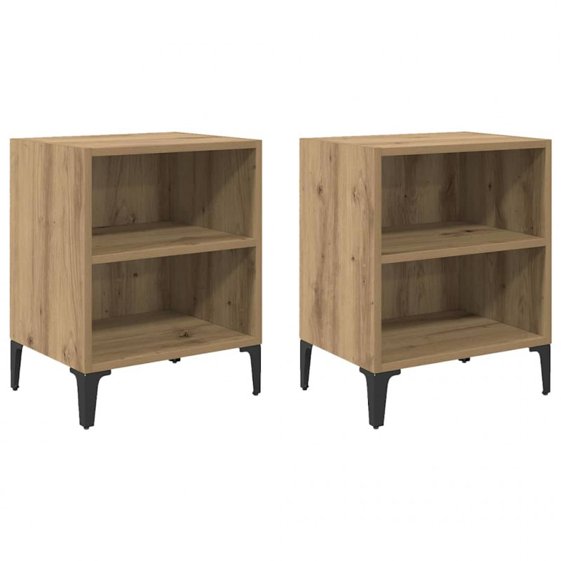 Szafka Nocna 2 pcs Dąb rzemieślniczy 40 x 30 x 50 cm