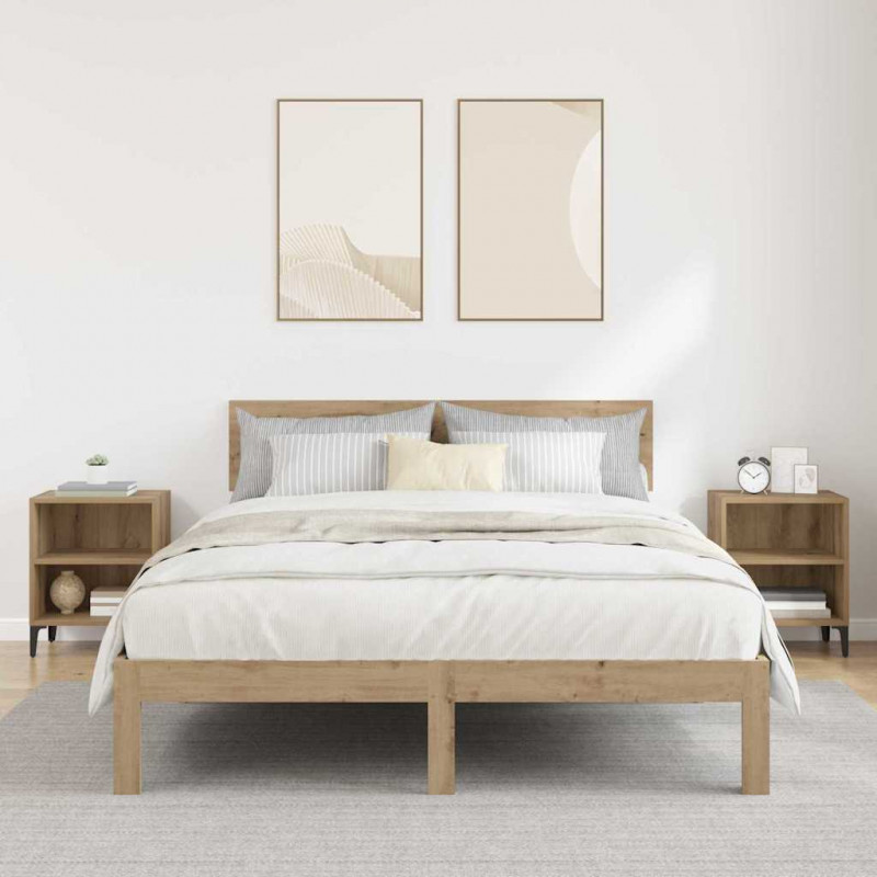 Szafka Nocna 2 pcs Dąb rzemieślniczy 40 x 30 x 50 cm