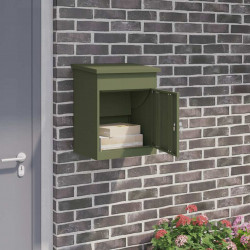 Skrzynka na przesyłki Z blokadą oliwkowy 47.5 x 38 x 59 cm Stal
