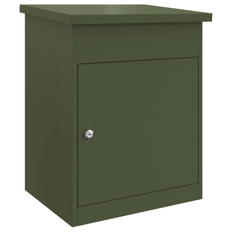 Skrzynka na przesyłki Z blokadą oliwkowy 47.5 x 38 x 59 cm Stal