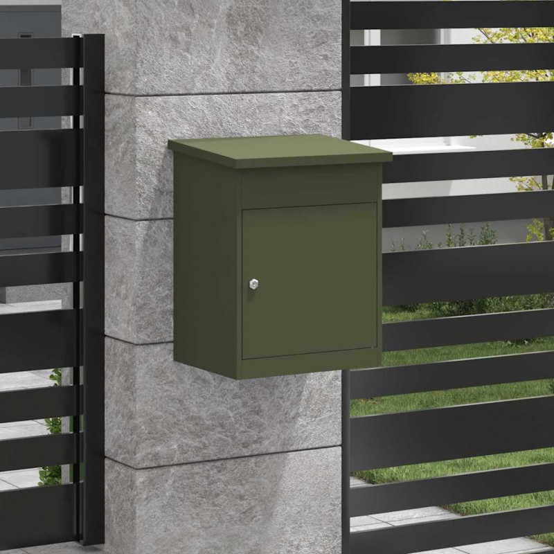 Skrzynka na przesyłki Z blokadą oliwkowy 47.5 x 38 x 59 cm Stal
