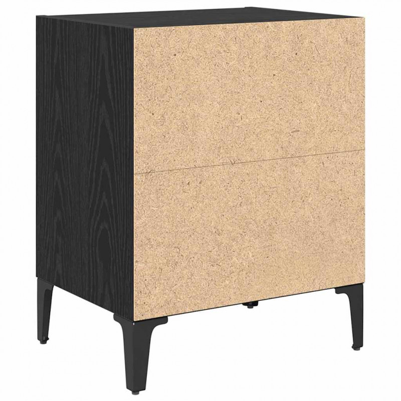 Szafka Nocna Czarny Dąb 40 x 30 x 50 cm Materiał drewnopochodny