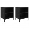 Szafka Nocna 2 pcs Czarny Dąb 40 x 30 x 50 cm