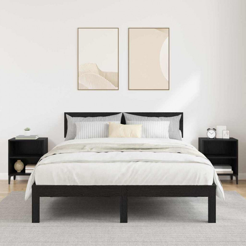 Szafka Nocna 2 pcs Czarny Dąb 40 x 30 x 50 cm