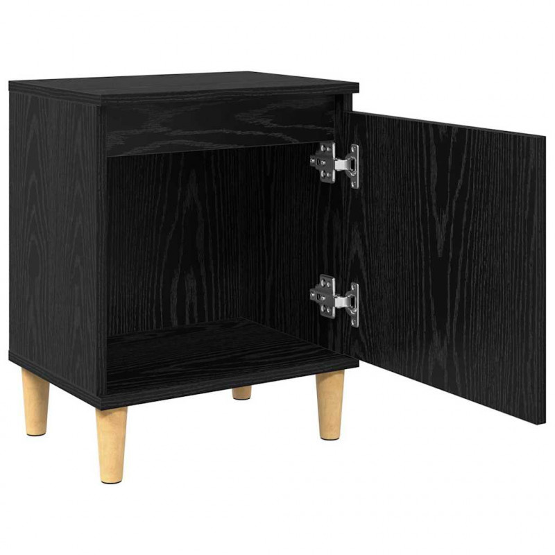 Szafka Nocna Czarny Dąb 40 x 30 x 50 cm Materiał drewnopochodny