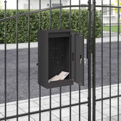 skrzynka na listy z przechowywaniem Czarny 30 x 20 x 55 cm Stal