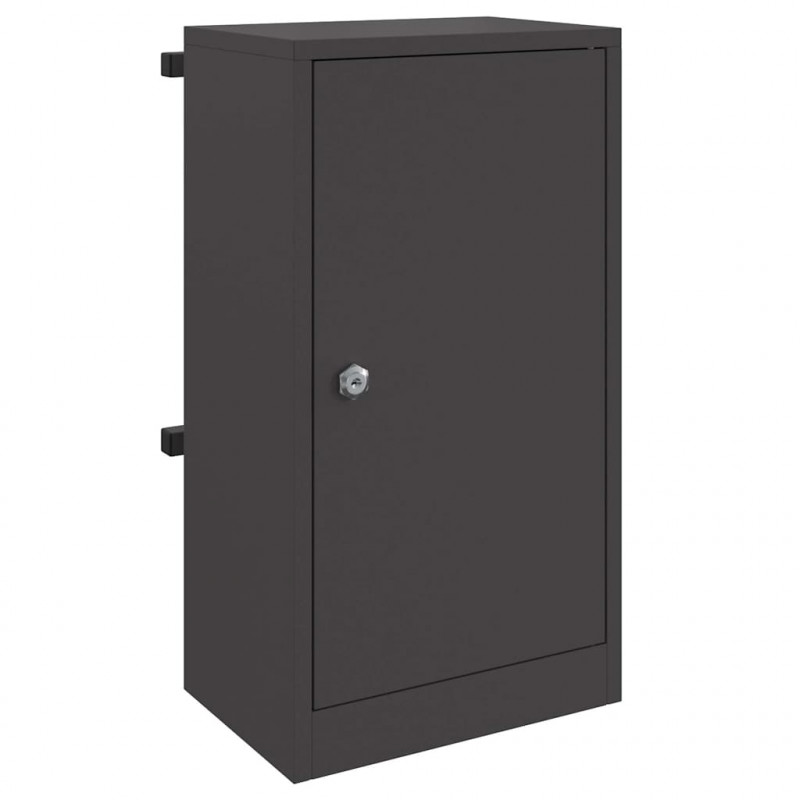 skrzynka na listy z przechowywaniem Czarny 30 x 20 x 55 cm Stal