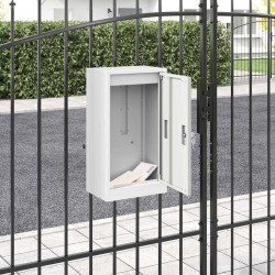 skrzynka na listy z przechowywaniem Biały 30 x 20 x 55 cm Stal