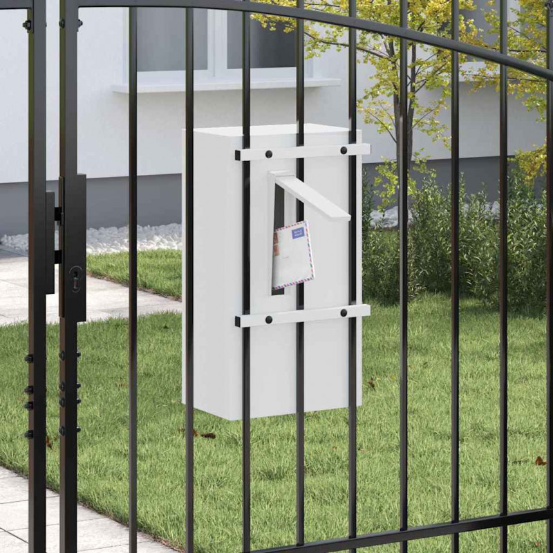 skrzynka na listy z przechowywaniem Biały 30 x 20 x 55 cm Stal