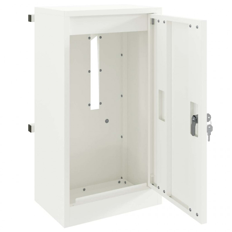 skrzynka na listy z przechowywaniem Biały 30 x 20 x 55 cm Stal