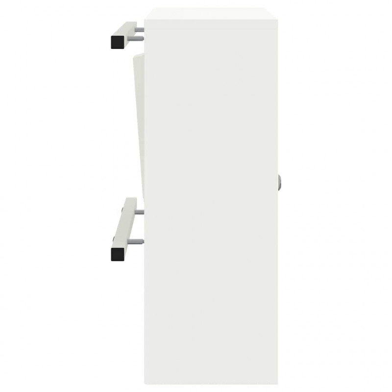 skrzynka na listy z przechowywaniem Biały 30 x 20 x 55 cm Stal