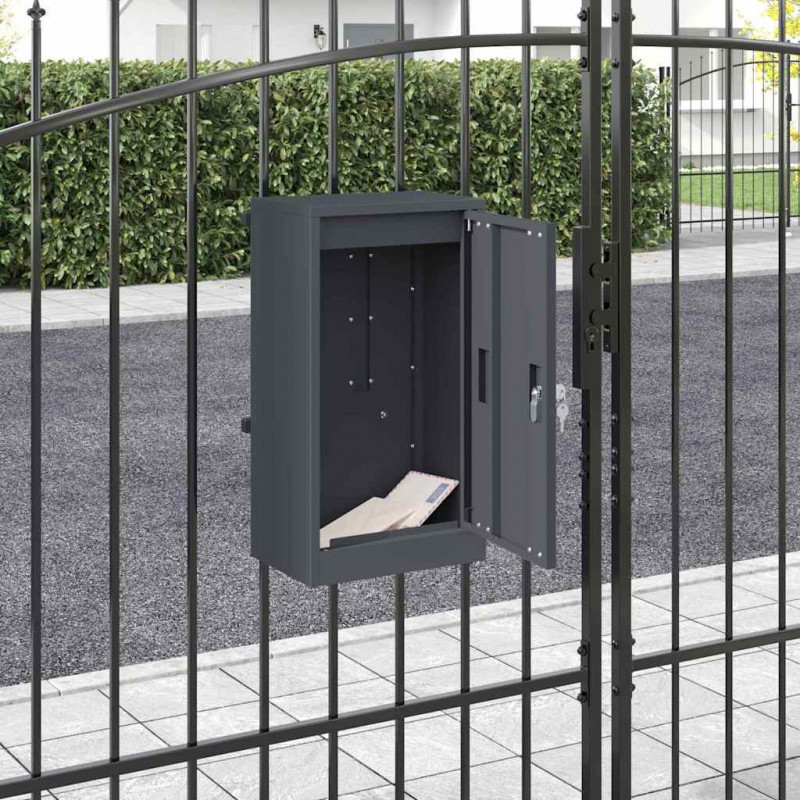 skrzynka na listy z drzwiami Antracyt 30 x 20 x 55 cm Stal