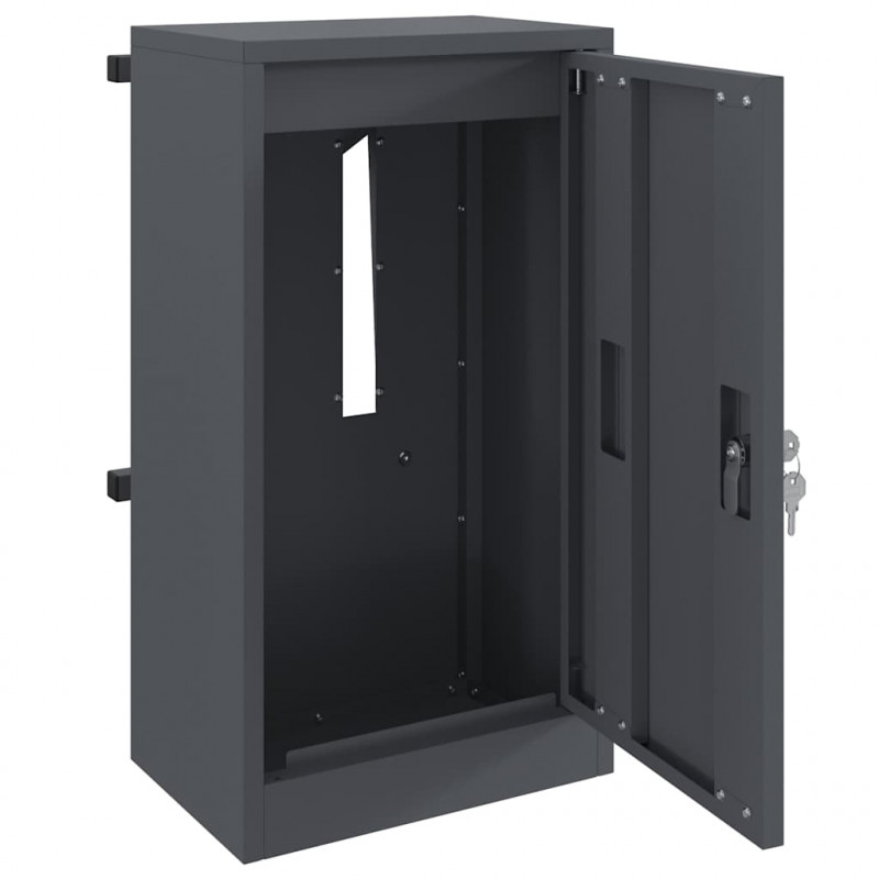 skrzynka na listy z drzwiami Antracyt 30 x 20 x 55 cm Stal