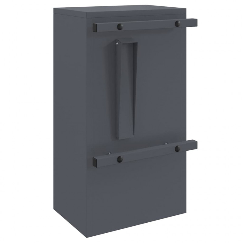 skrzynka na listy z drzwiami Antracyt 30 x 20 x 55 cm Stal