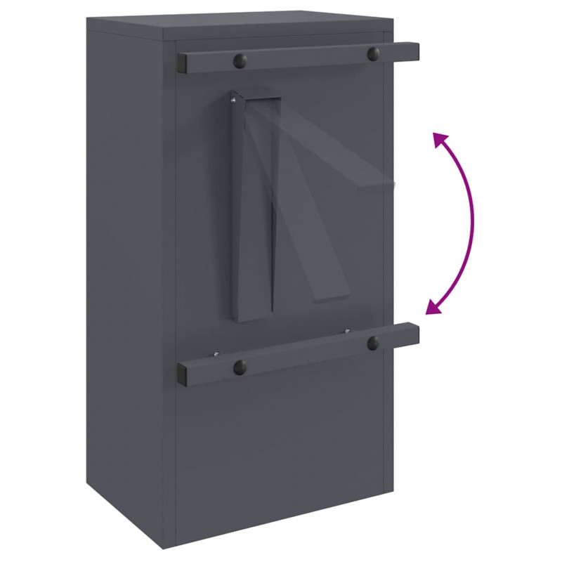 skrzynka na listy z drzwiami Antracyt 30 x 20 x 55 cm Stal