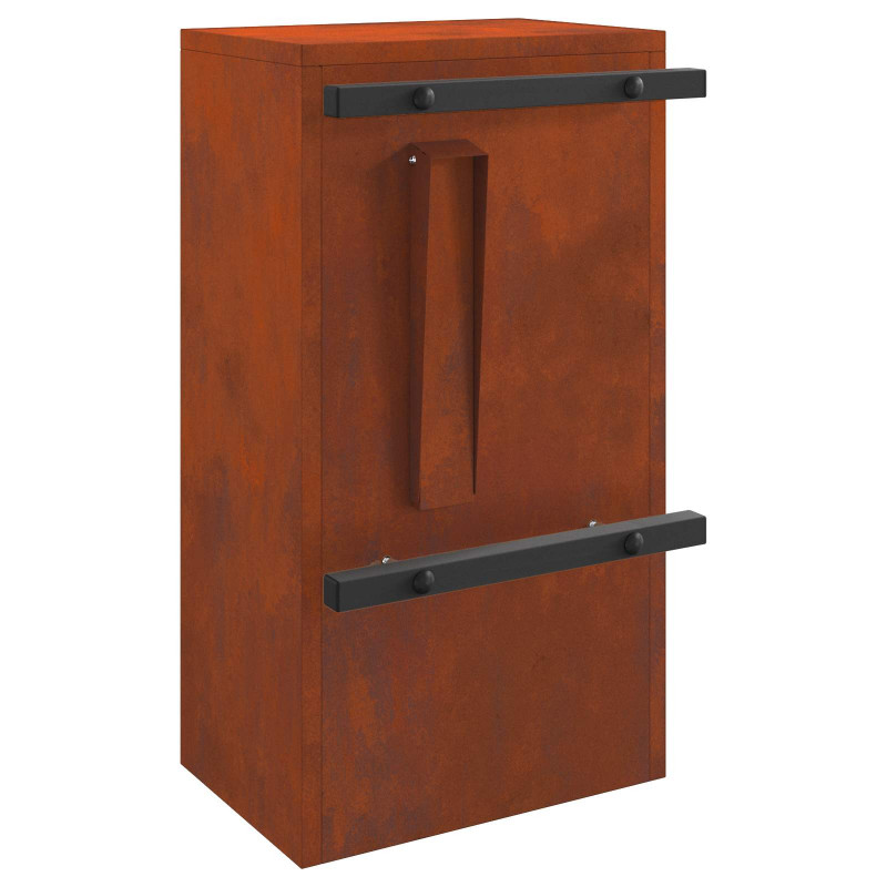 skrzynka na listy z przechowywaniem Rdzawy 30 x 20 x 55 cm