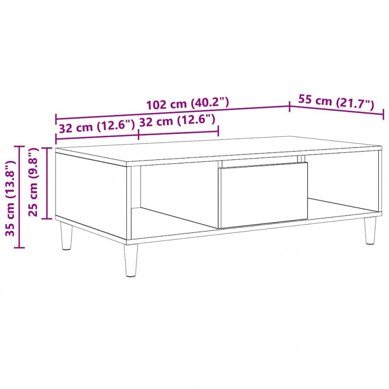 Stolik kawowy Stare drewno 102 x 55 x 35 cm