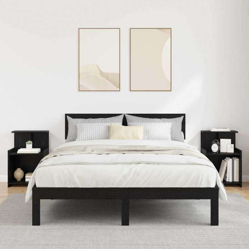 Szafka Nocna 2 pcs Czarny Dąb 40 x 35 x 60 cm