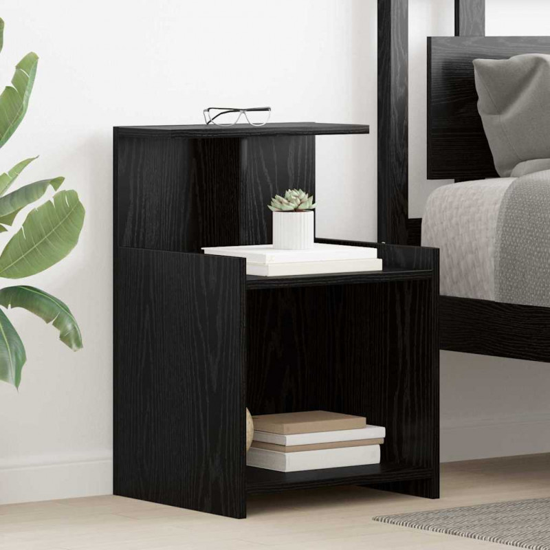 Szafka Nocna 2 pcs Czarny Dąb 40 x 35 x 60 cm