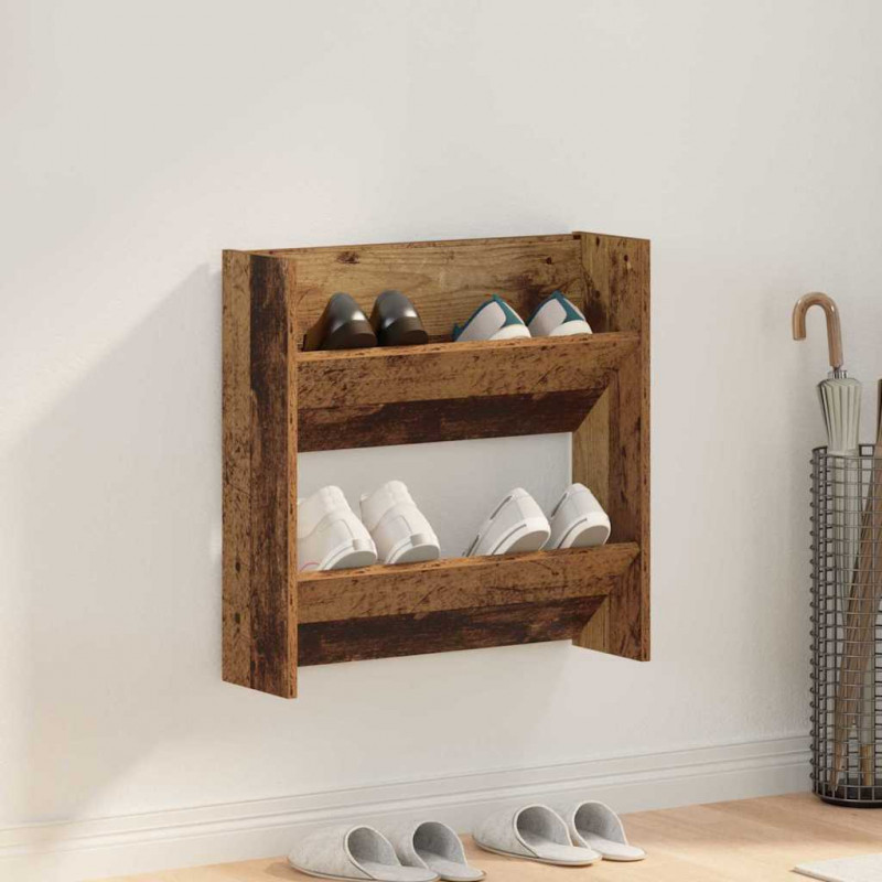 Szafka na buty z półką Stare drewno 60 x 18 x 60 cm