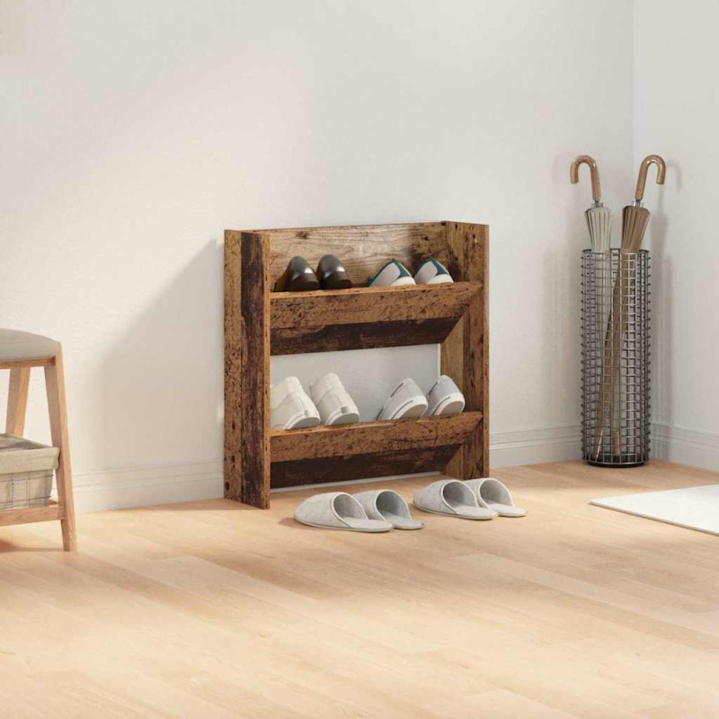 Szafka na buty z półką Stare drewno 60 x 18 x 60 cm