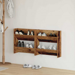 Szafka na buty z półką 2 pcs Stare drewno 60 x 18 x 60 cm