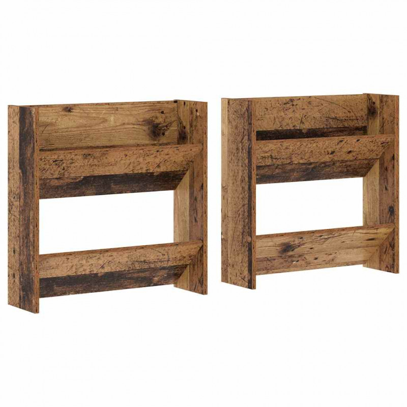 Szafka na buty z półką 2 pcs Stare drewno 60 x 18 x 60 cm