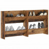 Szafka na buty z półką 2 pcs Stare drewno 60 x 18 x 60 cm