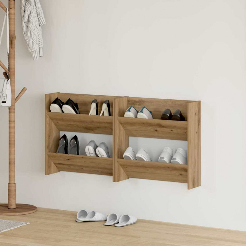 Szafka na buty z półką 2 pcs Dąb rzemieślniczy 60 x 18 x 60 cm