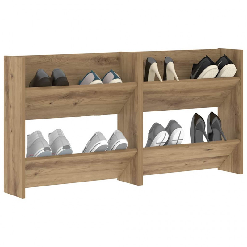 Szafka na buty z półką 2 pcs Dąb rzemieślniczy 60 x 18 x 60 cm