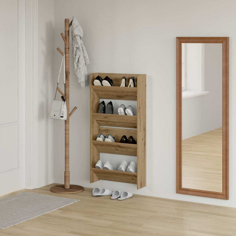 Szafka na buty z półką 2 pcs Dąb rzemieślniczy 60 x 18 x 60 cm