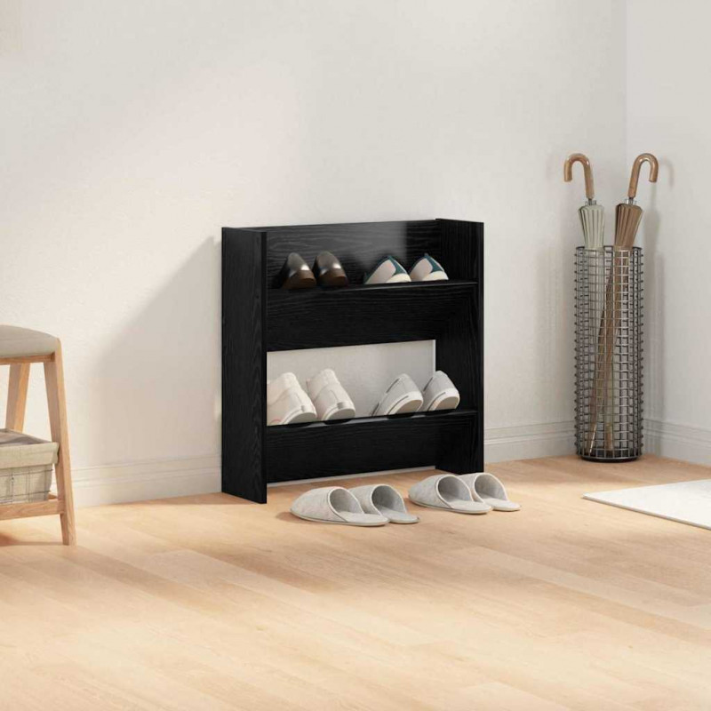 Szafka na buty z półką Czarny Dąb 60 x 18 x 60 cm