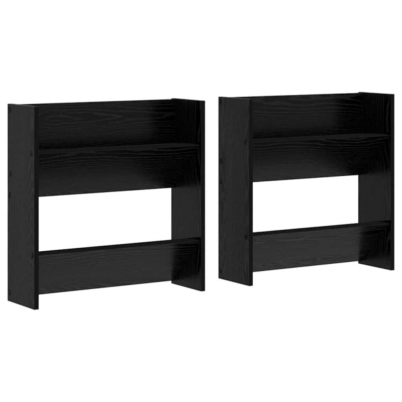 Szafka na buty z półką 2 pcs Czarny Dąb 60 x 18 x 60 cm