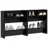 Szafka na buty z półką 2 pcs Czarny Dąb 60 x 18 x 60 cm