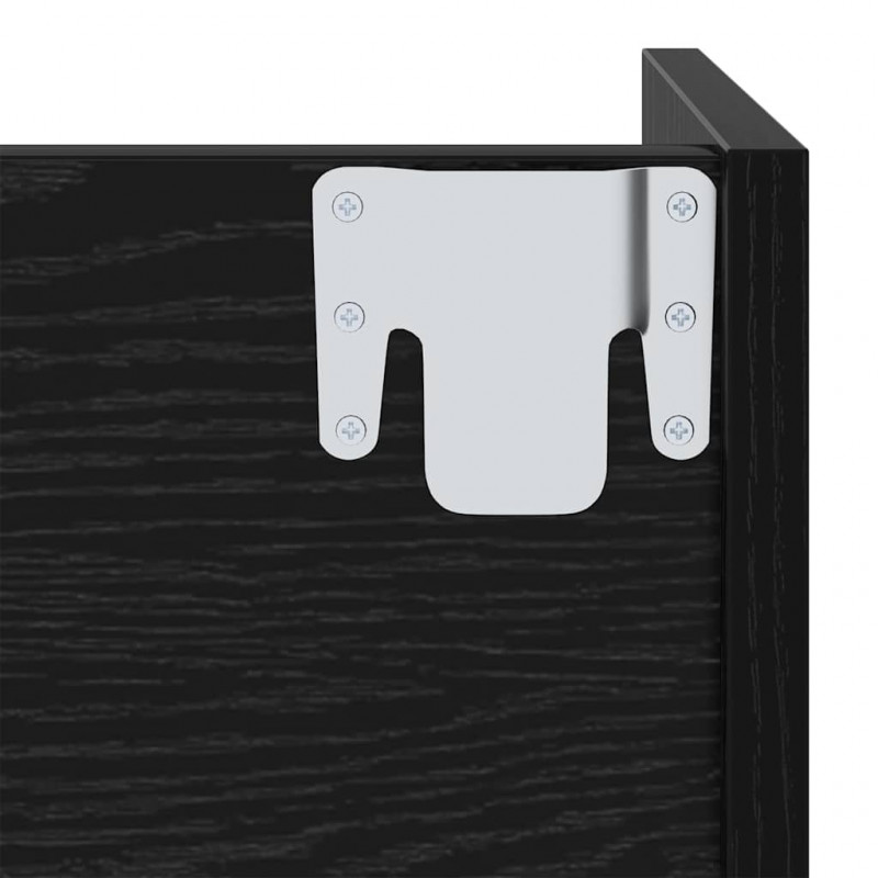 Szafka na buty z półką 2 pcs Czarny Dąb 60 x 18 x 60 cm
