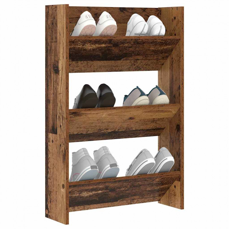 Szafka na buty z półką Stare drewno 60 x 18 x 90 cm
