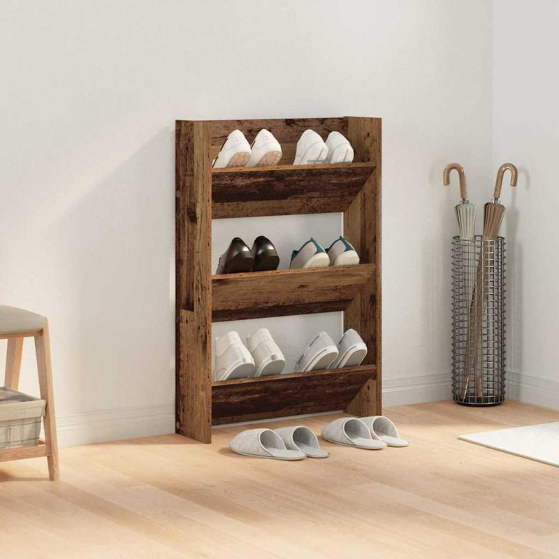 Szafka na buty z półką Stare drewno 60 x 18 x 90 cm