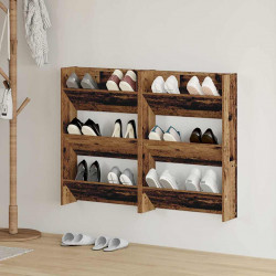 Szafka na buty z półką 2 pcs Stare drewno 60 x 18 x 90 cm