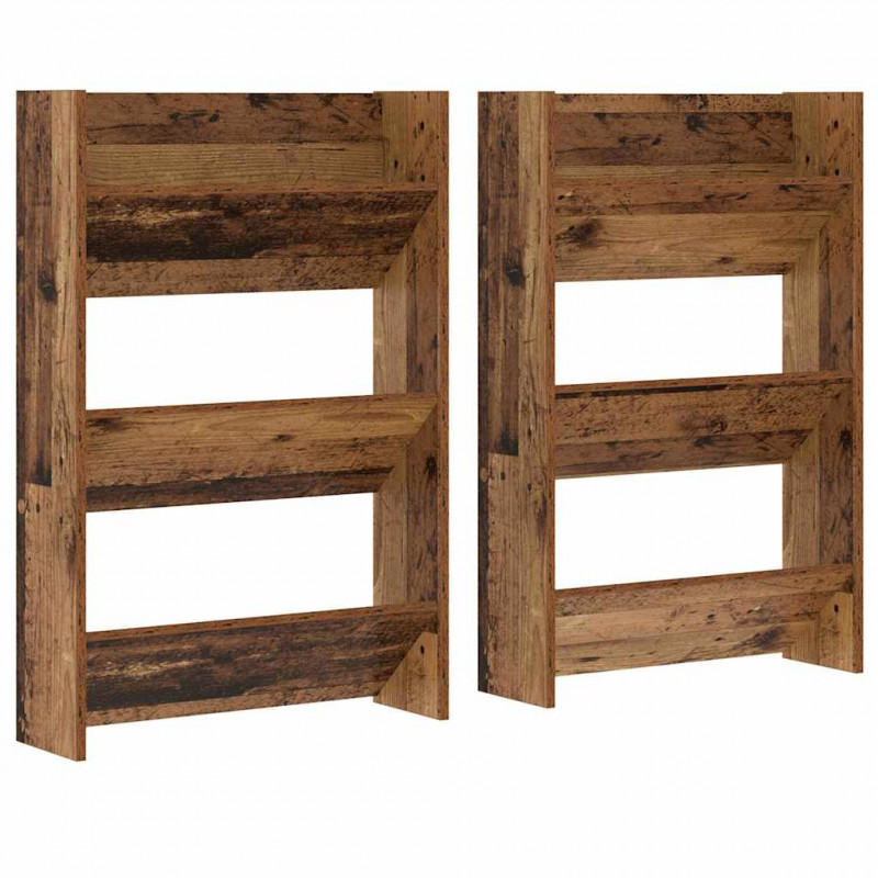 Szafka na buty z półką 2 pcs Stare drewno 60 x 18 x 90 cm