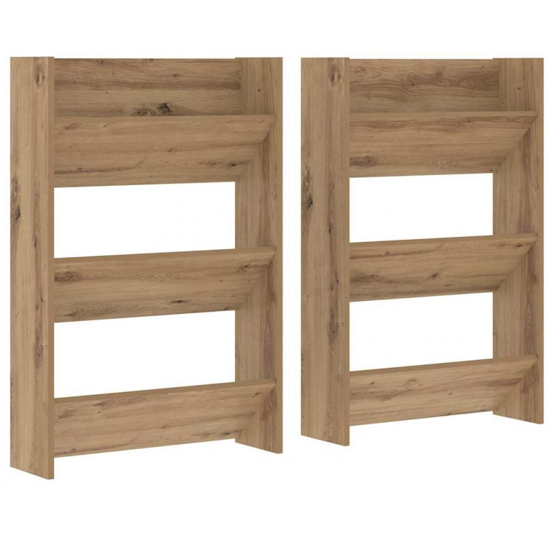 Szafka na buty z półką 2 pcs Dąb rzemieślniczy 60 x 18 x 90 cm