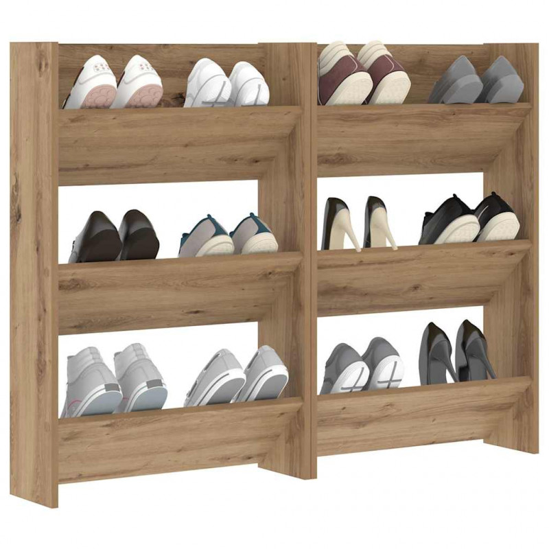 Szafka na buty z półką 2 pcs Dąb rzemieślniczy 60 x 18 x 90 cm