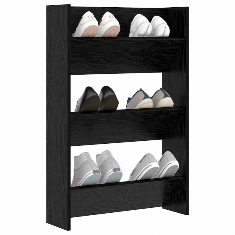 Szafka na buty z półką Czarny Dąb 60 x 18 x 90 cm