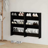 Szafka na buty z półką 2 pcs Czarny Dąb 60 x 18 x 90 cm