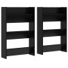 Szafka na buty z półką 2 pcs Czarny Dąb 60 x 18 x 90 cm